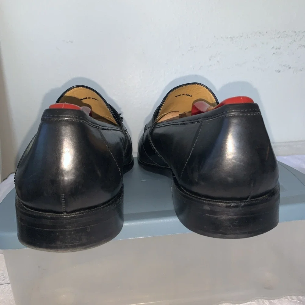 Johnston & Murphy Handcrafted Men's Tassel Loafers Shoes‎ Size 10 1/2M Black